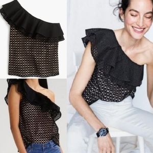 NWT♡J.CREW black eyelet lace on shoulder w/zipper.